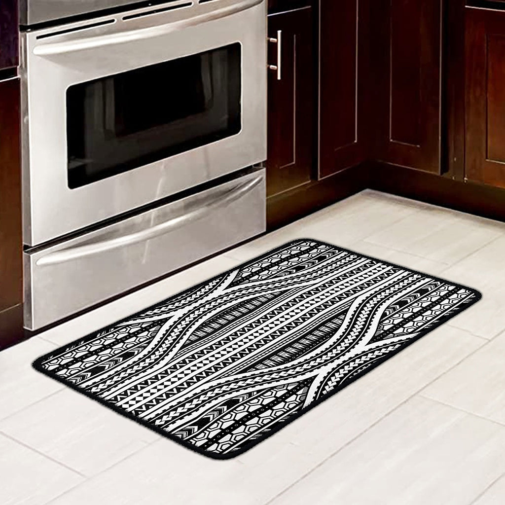 Maori Tattoo Polynesian Tribal Print Kitchen Mat
