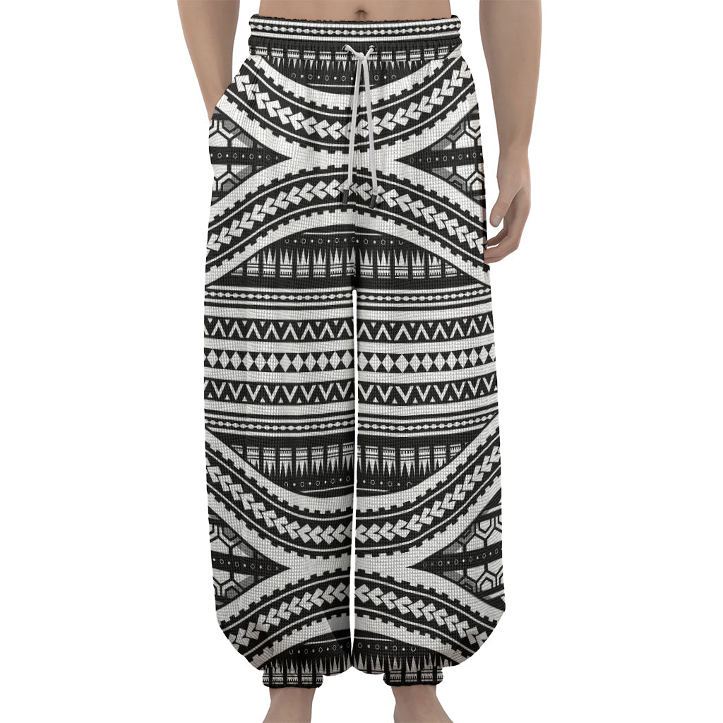 Maori Tattoo Polynesian Tribal Print Lantern Pants