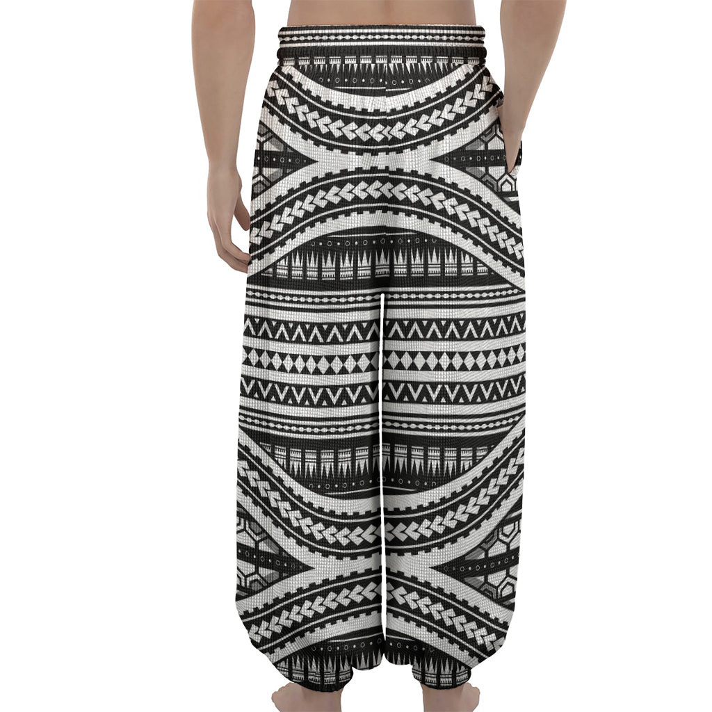 Maori Tattoo Polynesian Tribal Print Lantern Pants