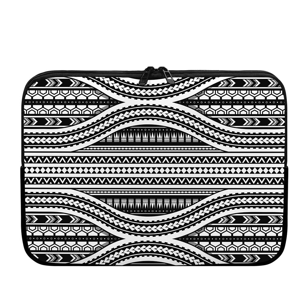 Maori Tattoo Polynesian Tribal Print Laptop Sleeve