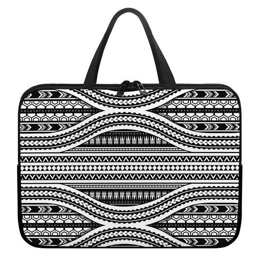 Maori Tattoo Polynesian Tribal Print Laptop Sleeve With Handle