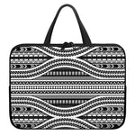 Maori Tattoo Polynesian Tribal Print Laptop Sleeve With Handle