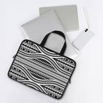 Maori Tattoo Polynesian Tribal Print Laptop Sleeve With Handle