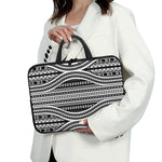 Maori Tattoo Polynesian Tribal Print Laptop Sleeve With Handle