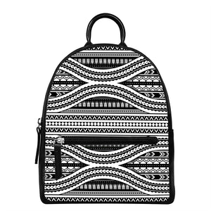 Maori Tattoo Polynesian Tribal Print Leather Backpack