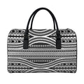Maori Tattoo Polynesian Tribal Print Leather Duffel Bag