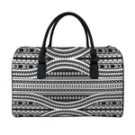 Maori Tattoo Polynesian Tribal Print Leather Duffle Bag