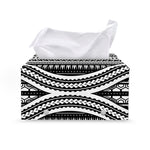 Maori Tattoo Polynesian Tribal Print Leather Tissue Box Cover