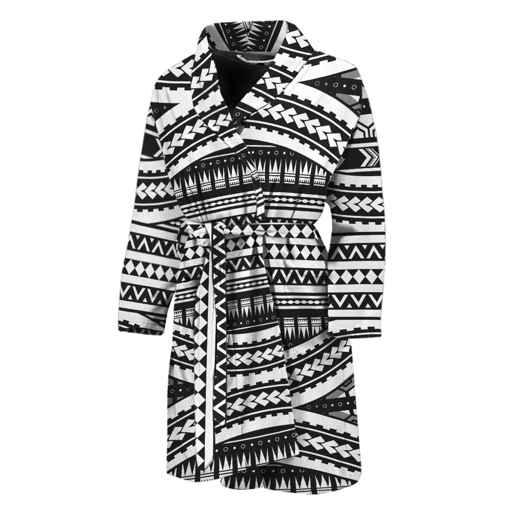 Maori Tattoo Polynesian Tribal Print Men's Bathrobe