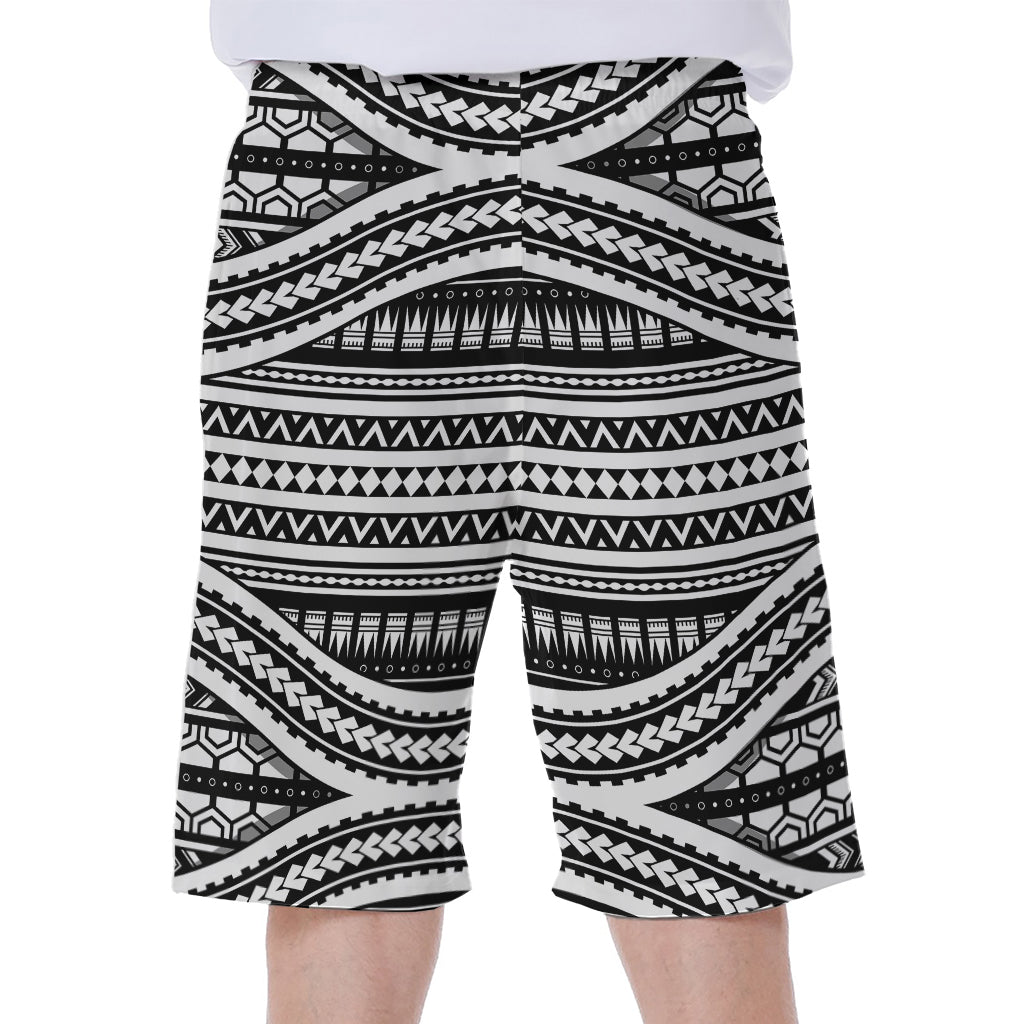 Maori Tattoo Polynesian Tribal Print Men's Beach Shorts