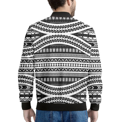 Maori Tattoo Polynesian Tribal Print Men's Bomber Jacket