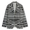 Maori Tattoo Polynesian Tribal Print Men's Cotton Blazer