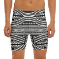 Maori Tattoo Polynesian Tribal Print Men's Long Boxer Briefs