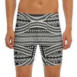 Maori Tattoo Polynesian Tribal Print Men's Long Boxer Briefs