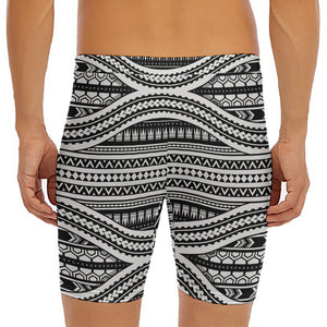 Maori Tattoo Polynesian Tribal Print Men's Long Boxer Briefs