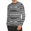 Maori Tattoo Polynesian Tribal Print Men's Long Sleeve Rash Guard