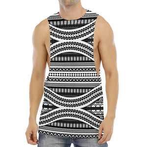 Maori Tattoo Polynesian Tribal Print Men's Muscle Tank Top