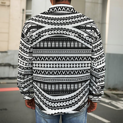 Maori Tattoo Polynesian Tribal Print Men's Shirt Jacket