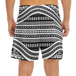 Maori Tattoo Polynesian Tribal Print Men's Split Running Shorts