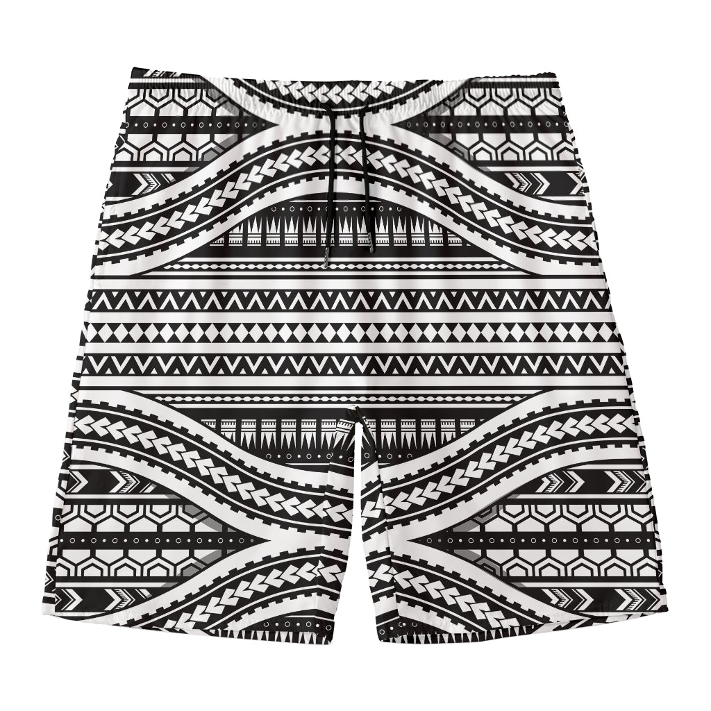 Maori Tattoo Polynesian Tribal Print Men's Swim Trunks