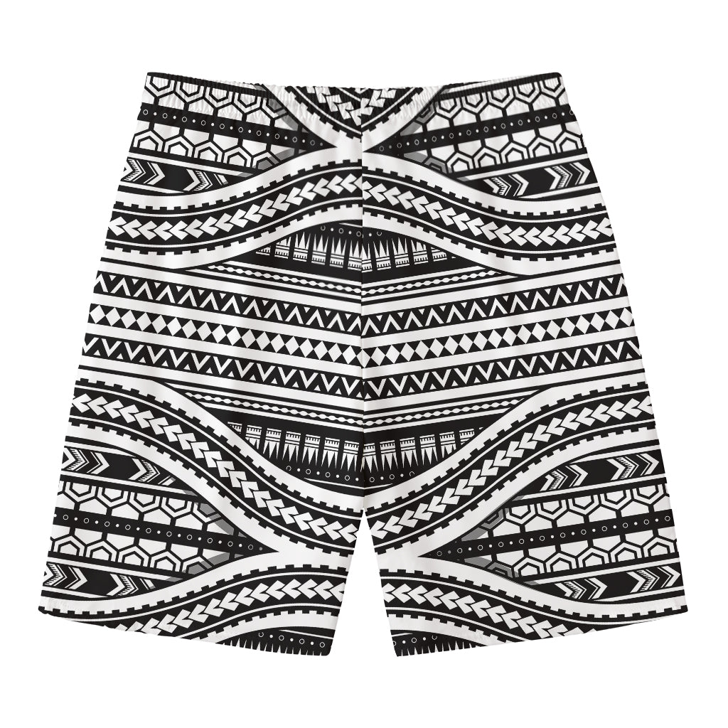 Maori Tattoo Polynesian Tribal Print Men's Swim Trunks