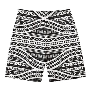 Maori Tattoo Polynesian Tribal Print Men's Swim Trunks