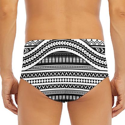 Maori Tattoo Polynesian Tribal Print Men's Triangle Swim Briefs