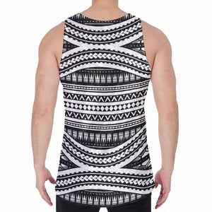 Maori Tattoo Polynesian Tribal Print Men's Velvet Tank Top