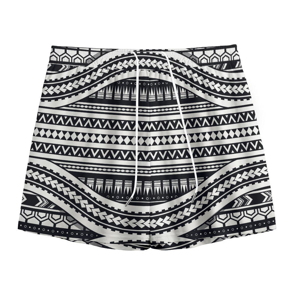 Maori Tattoo Polynesian Tribal Print Mesh Shorts