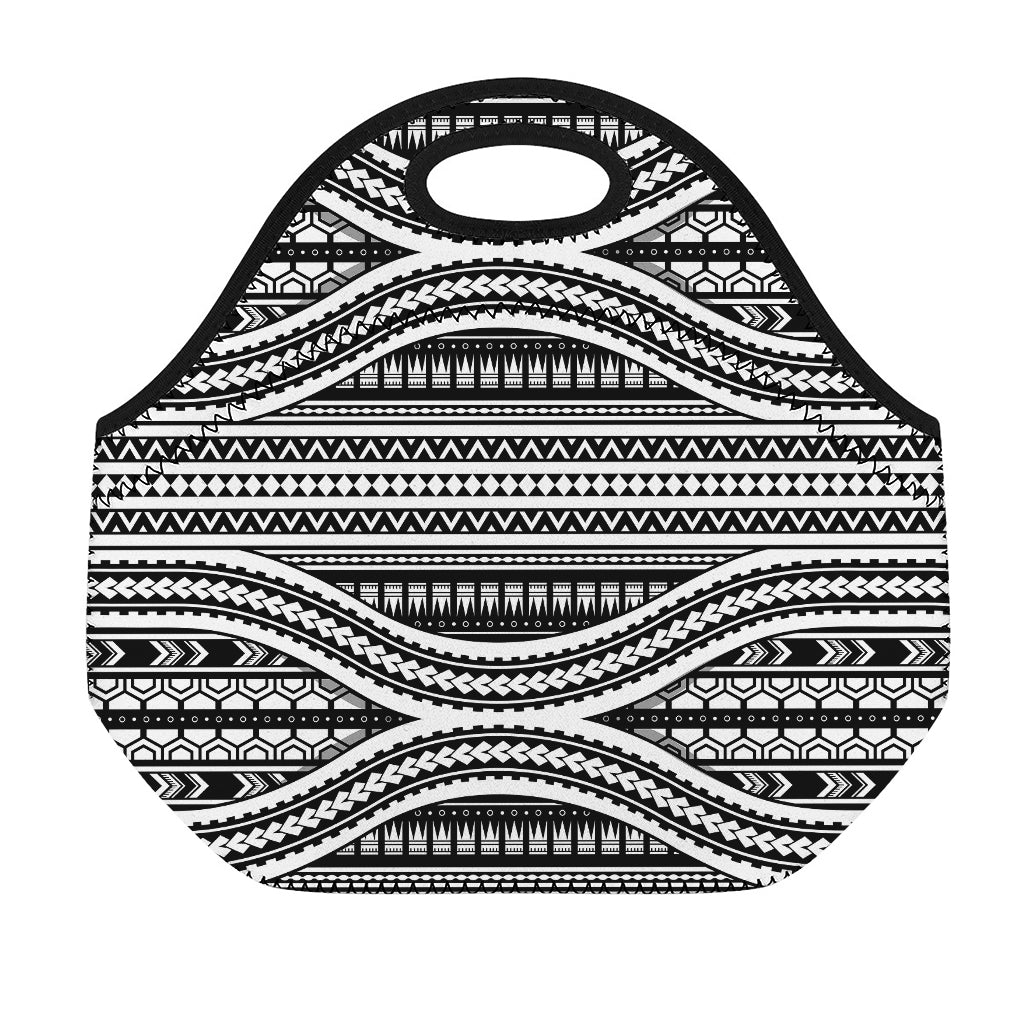 Maori Tattoo Polynesian Tribal Print Neoprene Lunch Bag