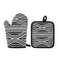 Maori Tattoo Polynesian Tribal Print Oven Mitt And Pot Holder Set
