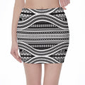 Maori Tattoo Polynesian Tribal Print Pencil Mini Skirt