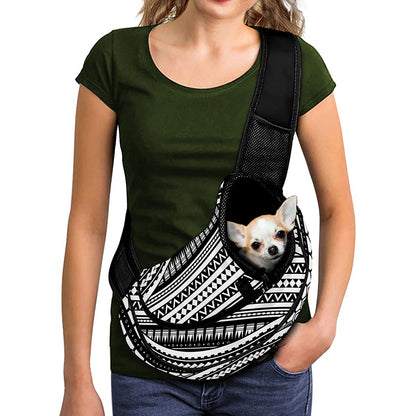 Maori Tattoo Polynesian Tribal Print Pet Sling Carrier
