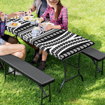 Maori Tattoo Polynesian Tribal Print Picnic Table Cover