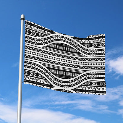 Maori Tattoo Polynesian Tribal Print Polyester Flag