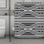 Maori Tattoo Polynesian Tribal Print Polyester Shower Curtain