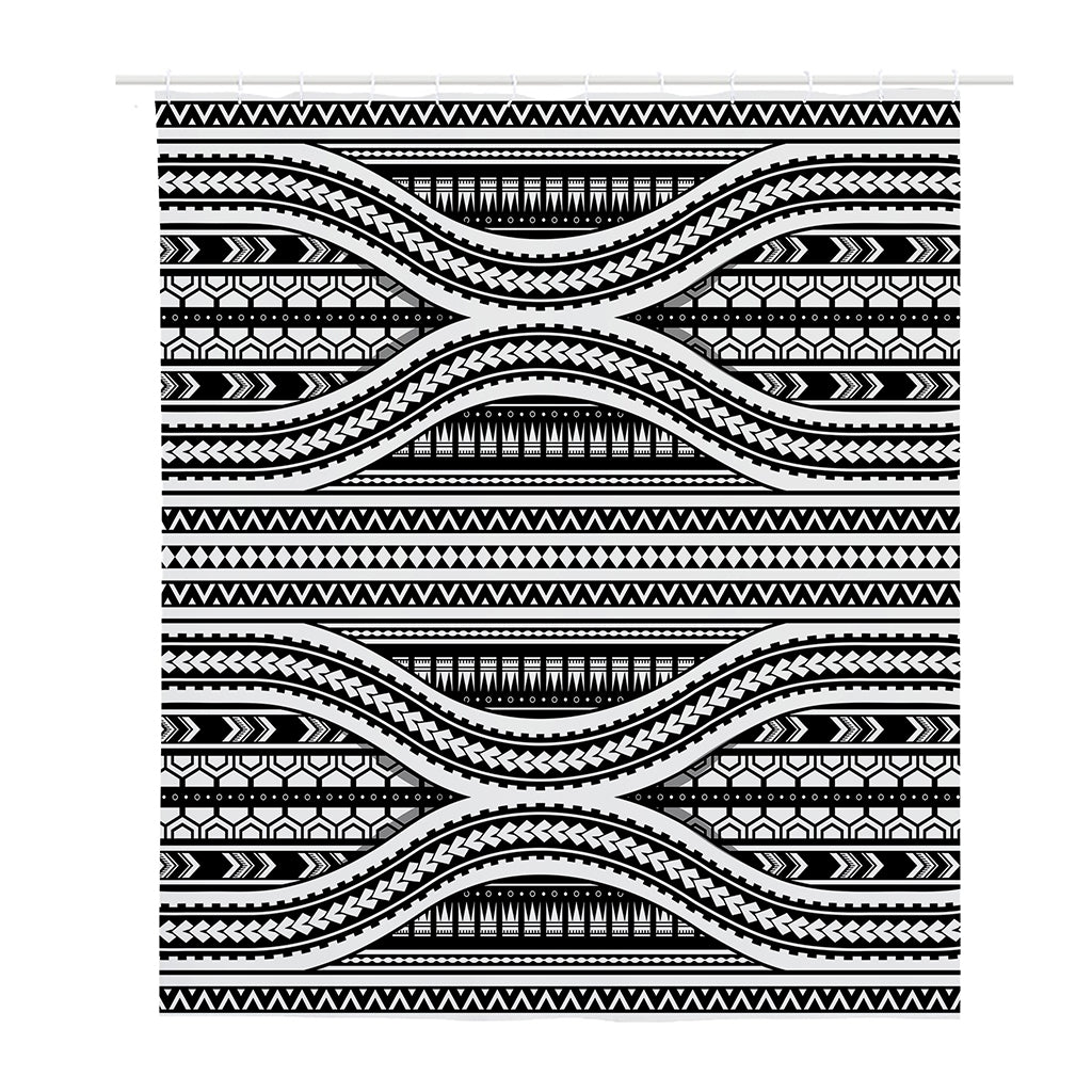 Maori Tattoo Polynesian Tribal Print Polyester Shower Curtain