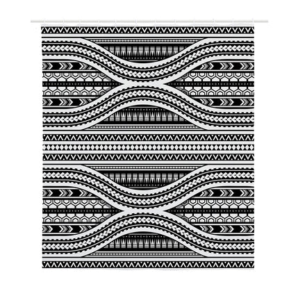 Maori Tattoo Polynesian Tribal Print Polyester Shower Curtain