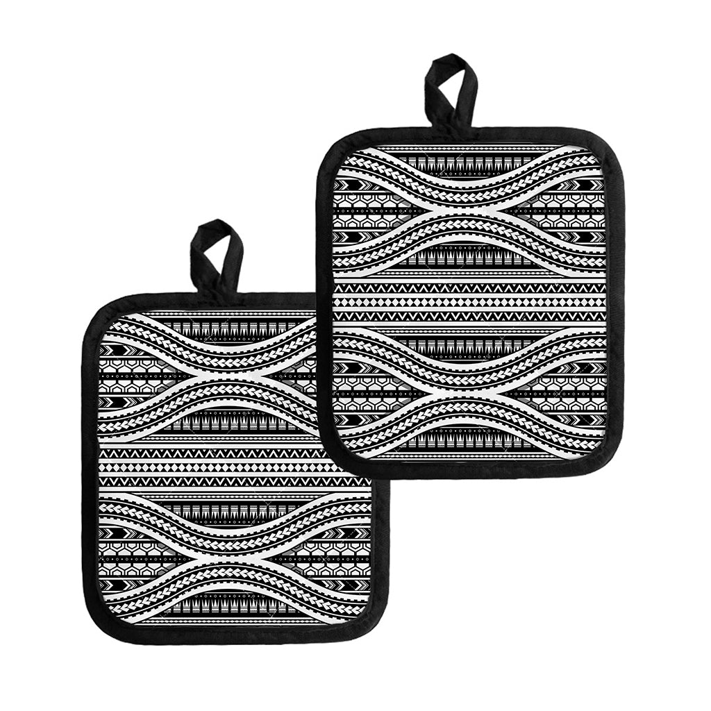 Maori Tattoo Polynesian Tribal Print Pot Holders
