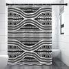 Maori Tattoo Polynesian Tribal Print Premium Shower Curtain