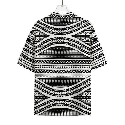 Maori Tattoo Polynesian Tribal Print Rayon Hawaiian Shirt