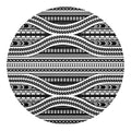 Maori Tattoo Polynesian Tribal Print Round Blanket