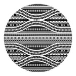 Maori Tattoo Polynesian Tribal Print Round Blanket