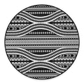 Maori Tattoo Polynesian Tribal Print Round Floor Mat