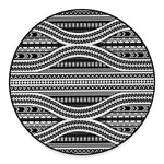 Maori Tattoo Polynesian Tribal Print Round Floor Mat