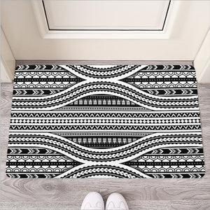 Maori Tattoo Polynesian Tribal Print Rubber Doormat