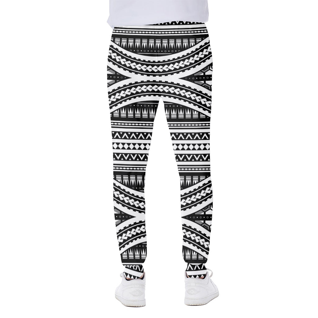 Maori Tattoo Polynesian Tribal Print Scuba Joggers