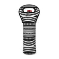 Maori Tattoo Polynesian Tribal Print Single Neoprene Wine Tote