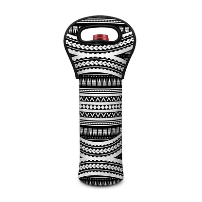 Maori Tattoo Polynesian Tribal Print Single Neoprene Wine Tote