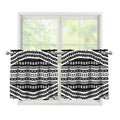 Maori Tattoo Polynesian Tribal Print Tier Curtains